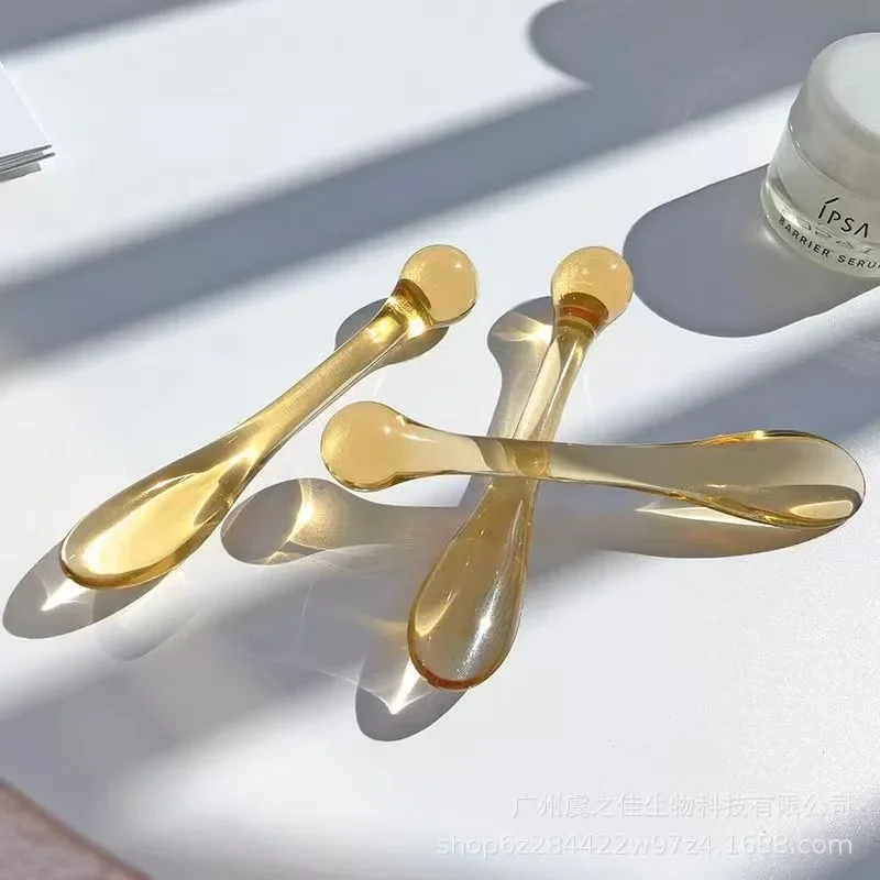 3pcs Acrylic Cosmetic Spatulas Scoop with Bottle,Face Cream Mask Mud Mixing Spoon,Beauty Tools Absorb Roller Facial Applicator