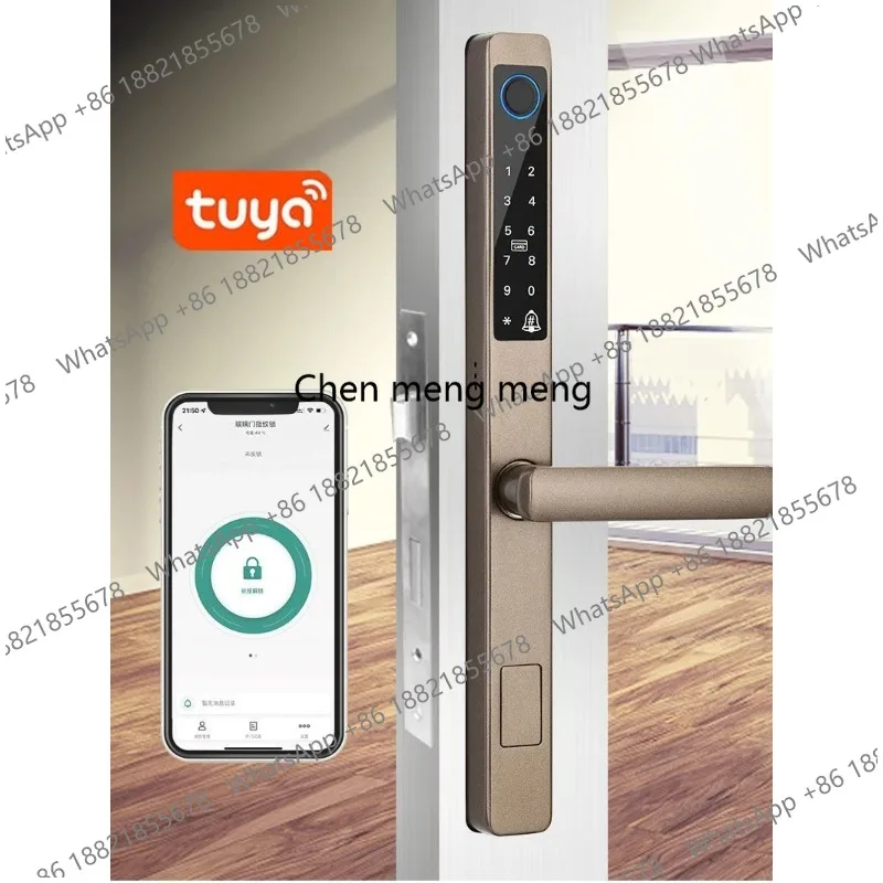 IP65 Waterproof Smart Fingerprint Password Card Door Lock Zinc Alloy For Outdoor Pull Push Sliding Door