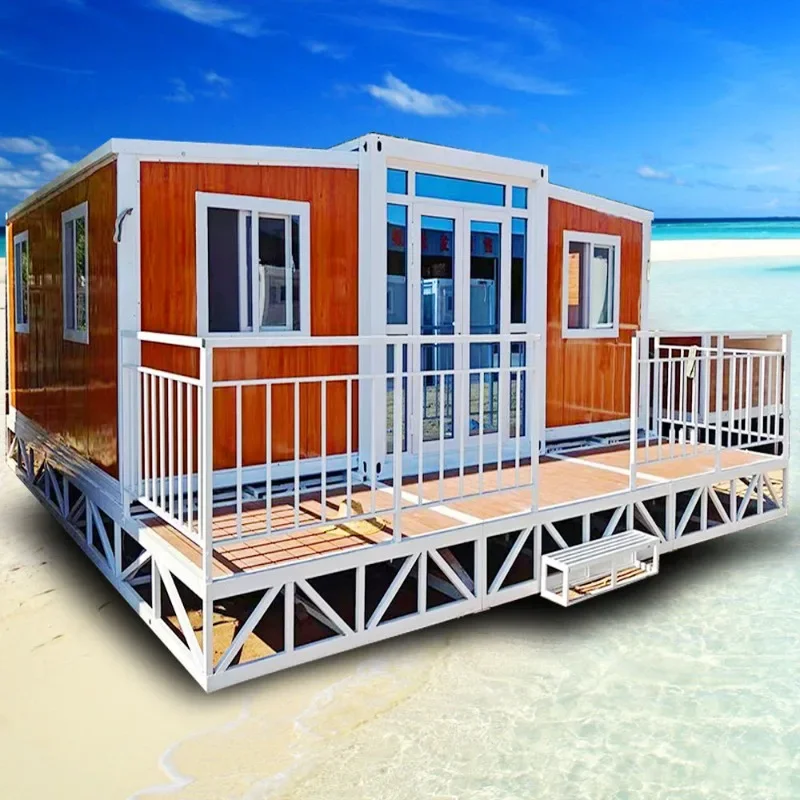 Luxury 20ft Prefabricated Houses with Kitchen Bathroom Black Container House with 1 2 3 Bedroom