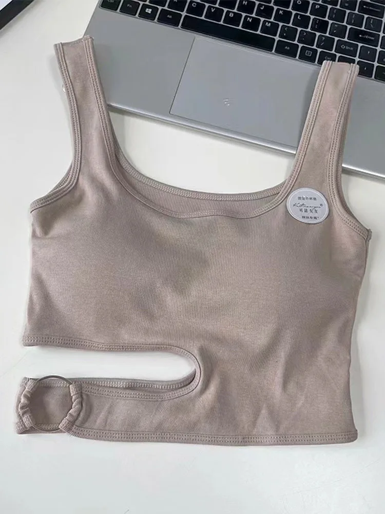 Sexy crop top, off-shoulder hemdje, ingebouwd bh-vest voor dames, mouwloos damesvest, hot selling