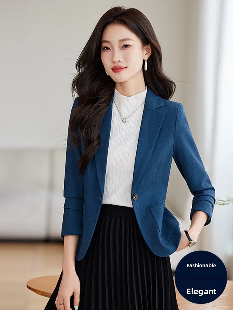 

Blue Suit Jacket Women's Commute Style Casual Office Wear Spring Autumn New Arrival Elegant Formal High End Feeling
