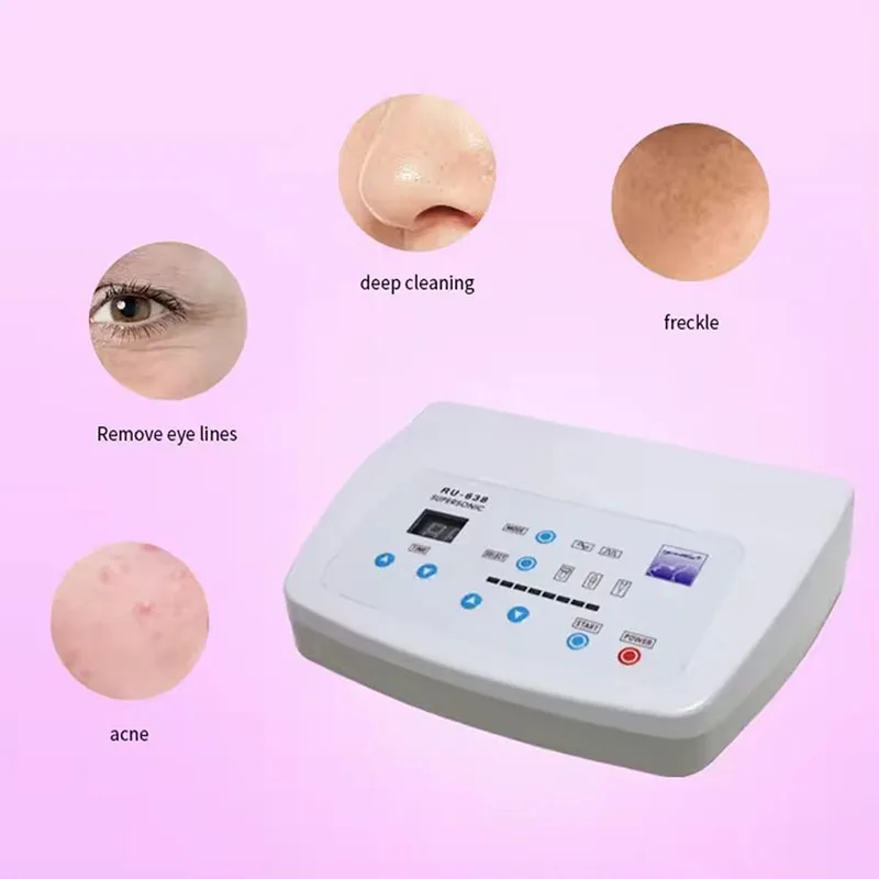 Medidor de belleza ultrasónico 3 en 1, masajeador vibratorio de belleza antienvejecimiento para levantar la piel, eliminador de imperfecciones, eliminador de pecas, cuidado de la piel Facial