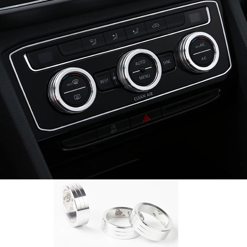 car dashboard air conditioner shift knob adjust ring trims for volkswagen vw tiguan MK2 2017 2018 2019 2020 2021 2022 accessory