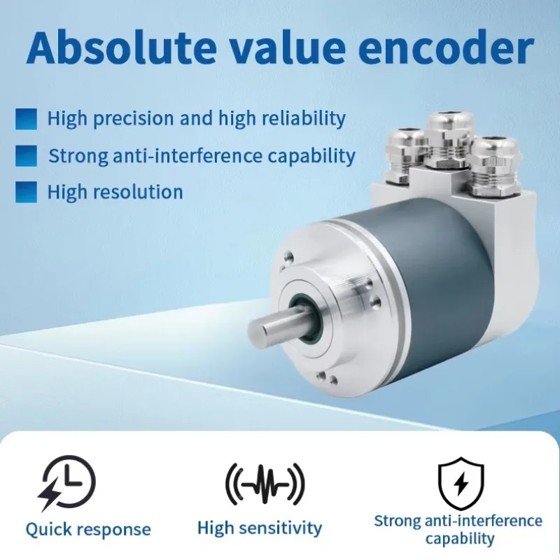Profibus-DP Bus Absolute Rotary Encoder SAS/M58 58mm 12/13-Bit Multi-Turn Singleturn Solid Shaft IP65 High Precision Position