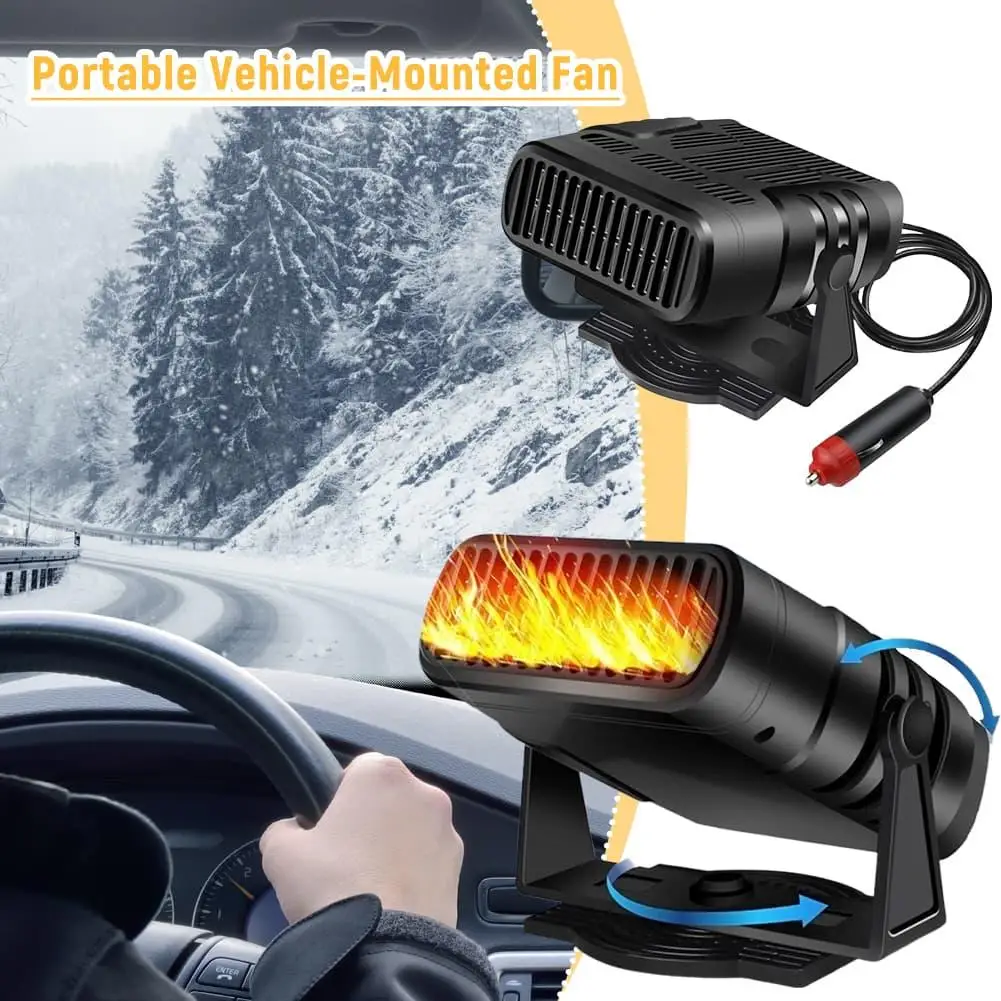 Portable Windshield Defogger For Car SUV Truck Vehicle Heating Cooling Fan 2 In 1 Car Heater Defroster Demister Car Accessory