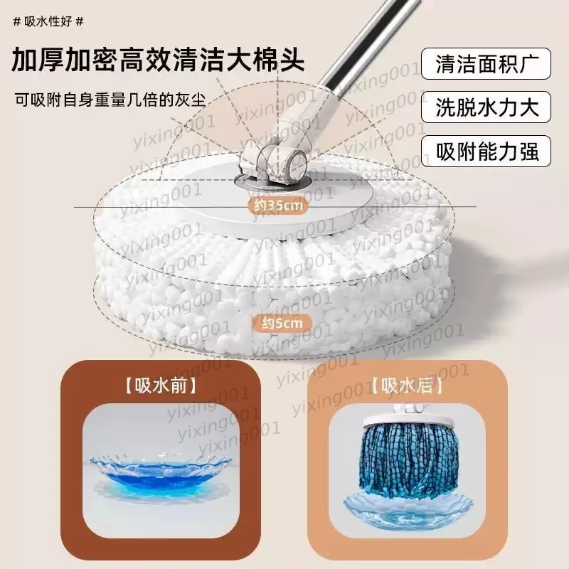 Dual Drive Spin Mop Bucket System Automatic Dehydration Household Floor Mop With Drainage Function