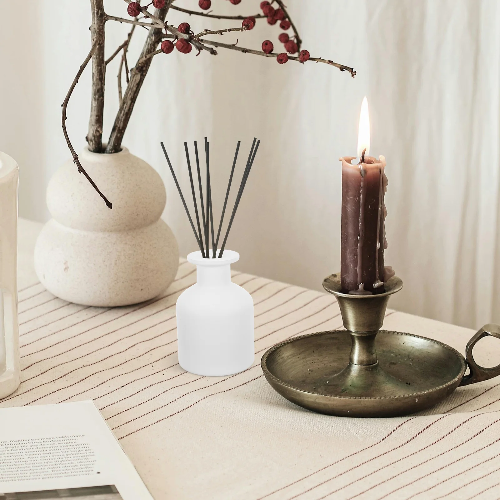 

2Pcs Empty Glass Diffuser Bottles 150Ml - Reed Stick Aromatherapy Jar for Essential Oils Decorative Scent Dispenser Home