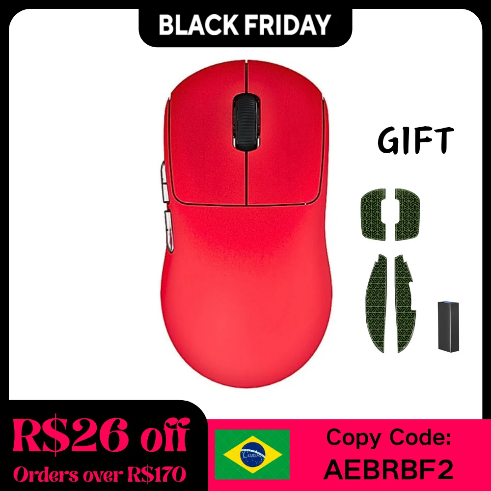 

Kysona Aztec PAW3395 Wireless Gaming Mouse 55g Ultra-Light 26000DPI 6 Buttons 90 Million Optical Computer Mice For Laptop PC