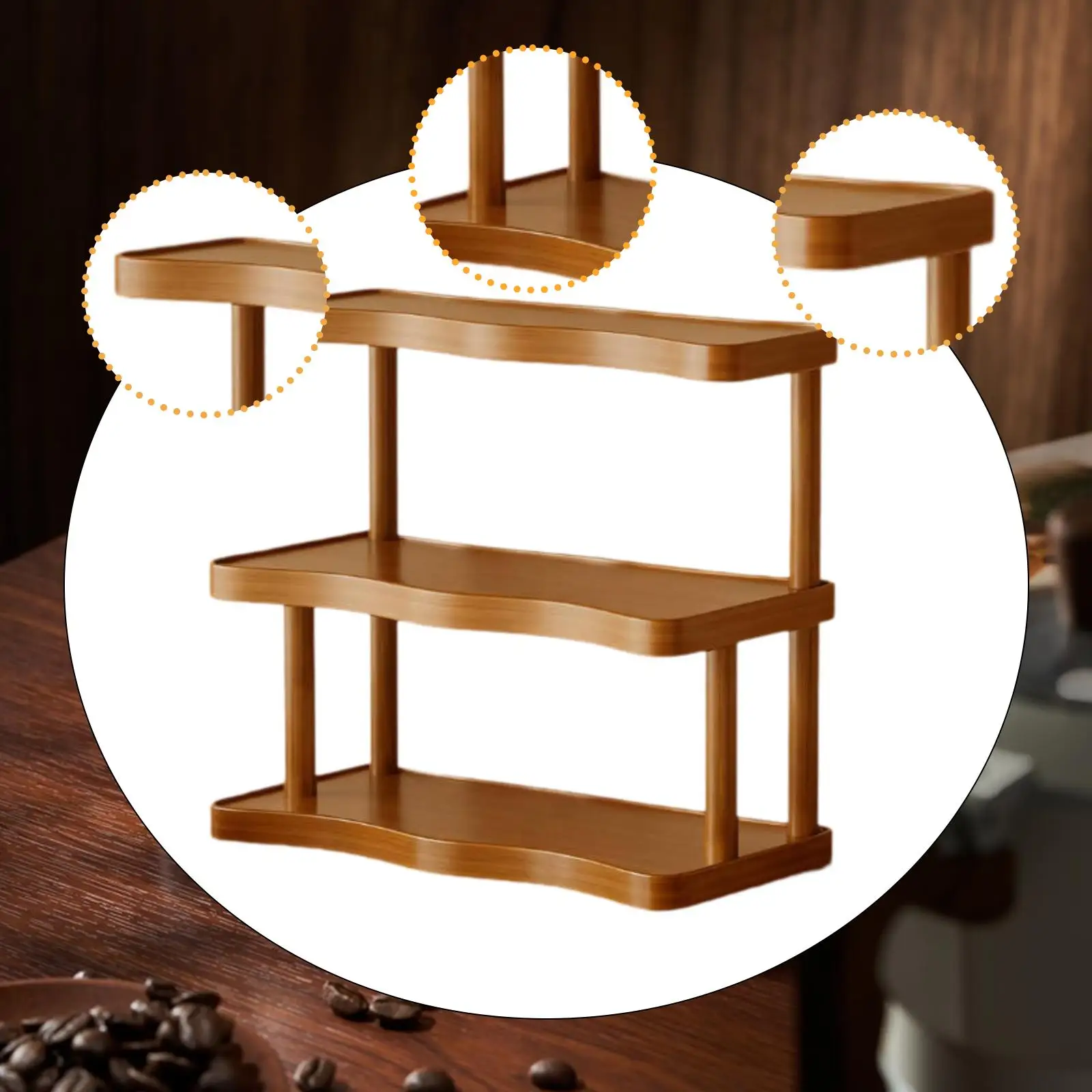 Riser Display Shelf 3 Layer Multifunctional Portable Simple Small Fragrance Stand Wooden Perfume Stand for Collections Organizer