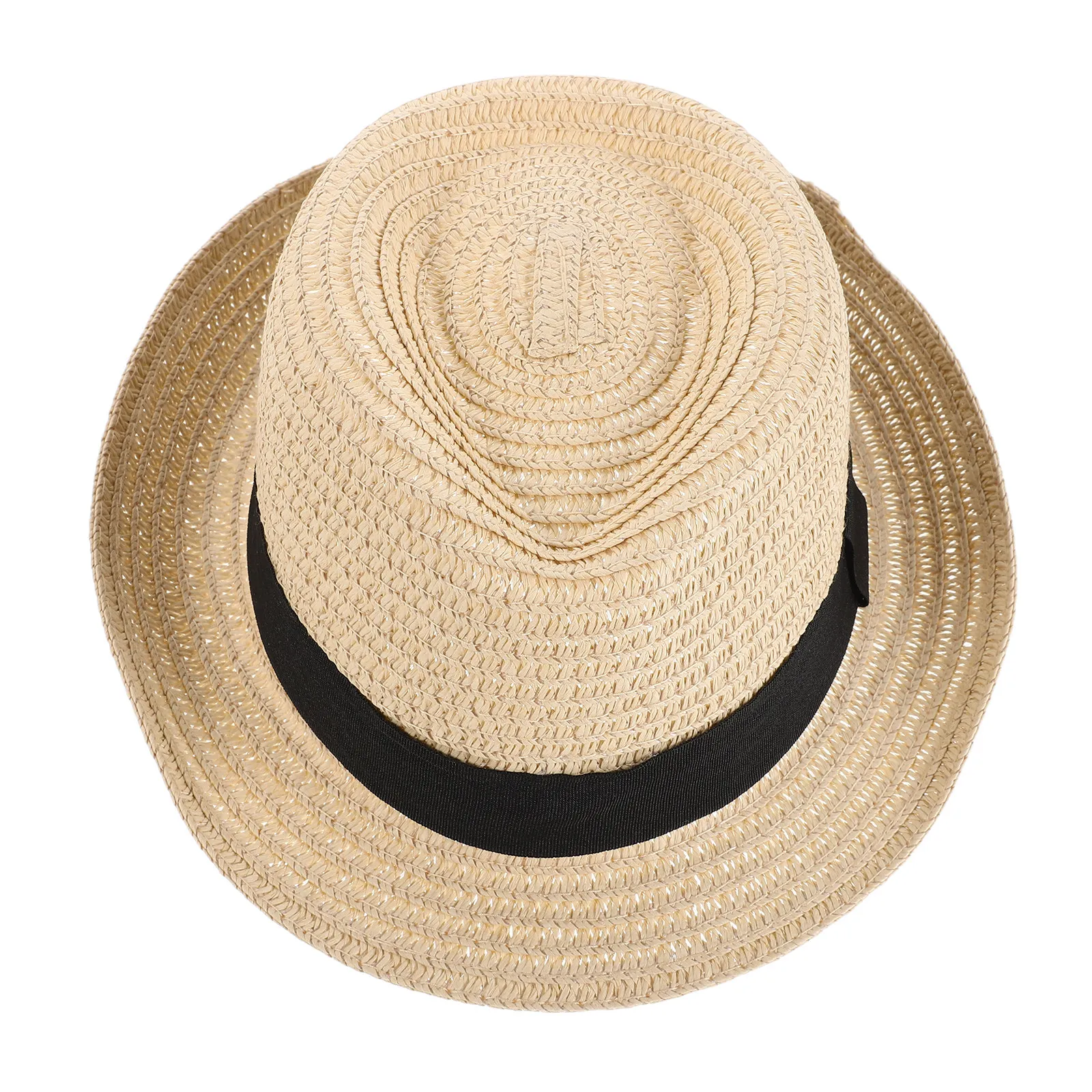 Chapeau de paille pour enfants, style garçon, respirant, avec sangle réglable, chapeau de soleil pour tout-petits, casquette de plage et d'extérieur