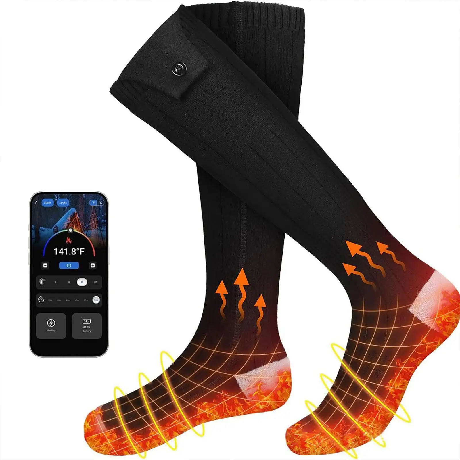 

Heated Socks for Women Men Washable Thermal Socks for Skiing Cycling Camping