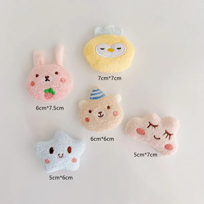 8pcs/lot  cute  cartoon dolls hair clip accessories, plush fabric dog appliques for shoes clothing accessories