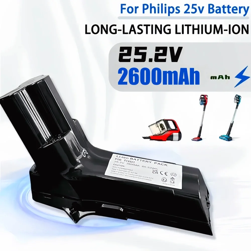 

2600mAh Replacement Battery for Philips SpeedPro Max Cordless Vacuum 7000/8000 Series Aqua Plus XC7057/01, XC8049/01, XC8057/011