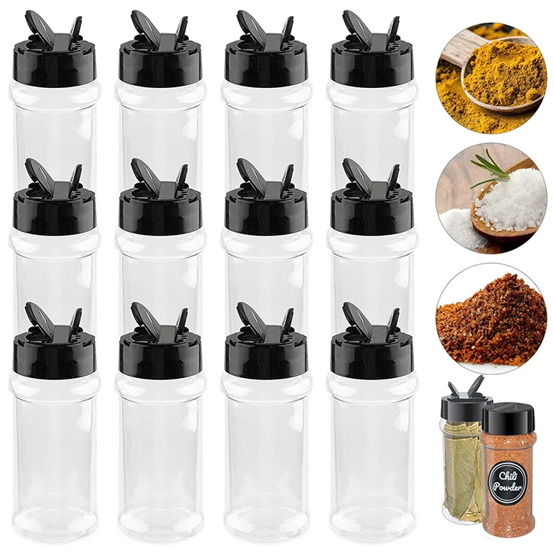 1Pc Portable Kitchen Clear Condiment Bottle Plastic Spice Seasoning Jar Camping BBQ Pepper Shakers Kitchen Seasoning Containers