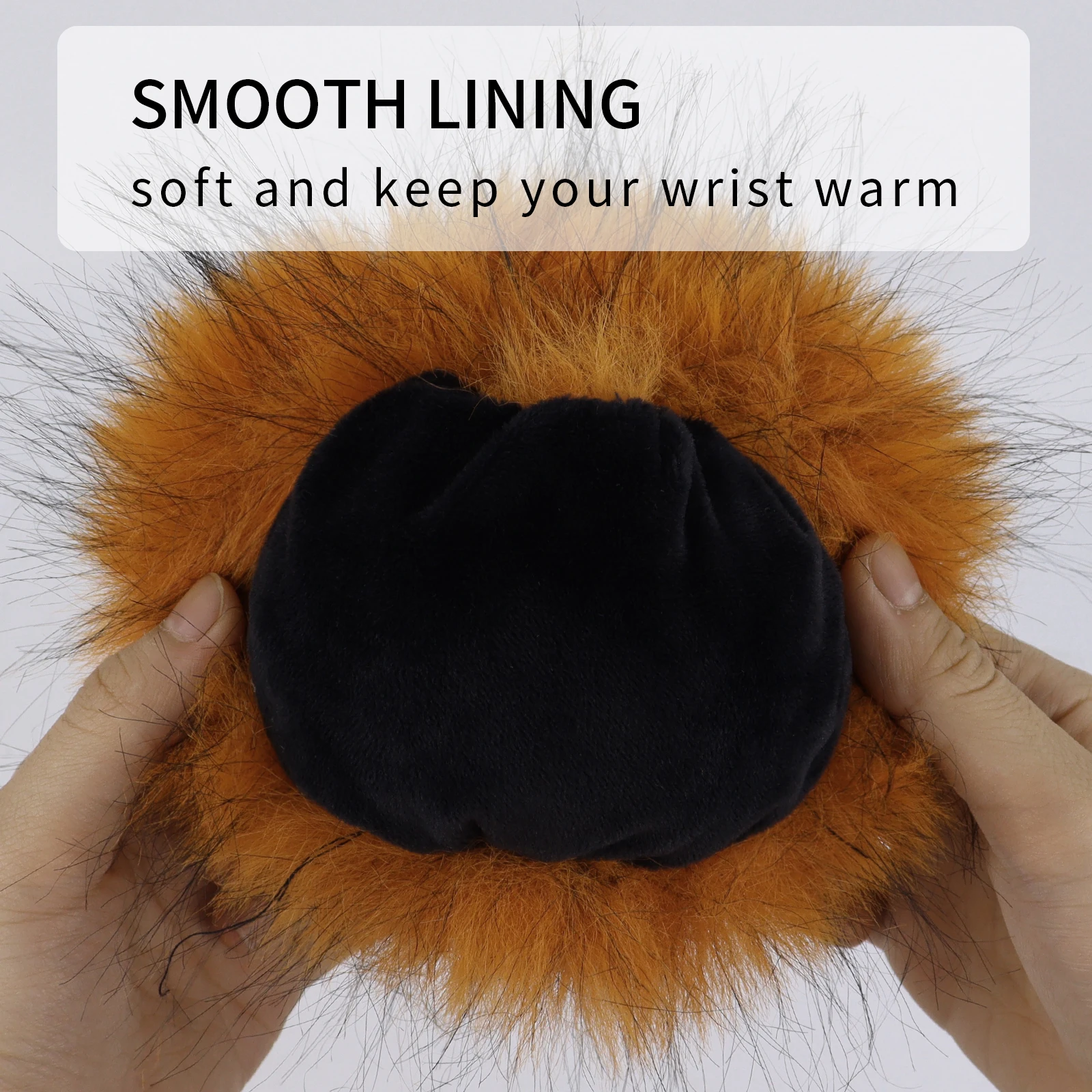 Faux Fur Wrist Cuffs Winter Furry Arm Warmers for Halloween Daily Cosplay Party Costume Accessories