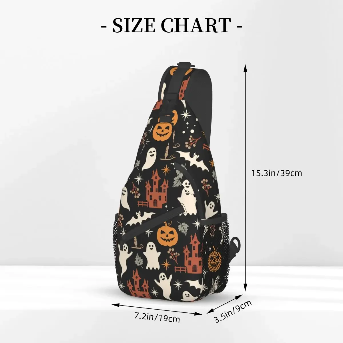 Halloween Crossbody Bag Sports Ghost Bats Castle Chest Bag Unisex Women Man Fashion Shoulder Backpacks Travel