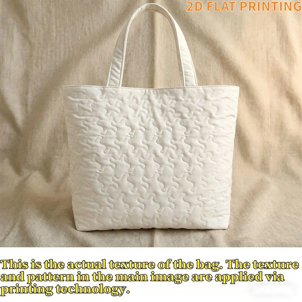 2D FLAT 1pc Women's Quilted Tote Bag Dog Wearing Sunglasses on Beach Fashion Large Capacity Shoulder Tote, Multiple Sizes