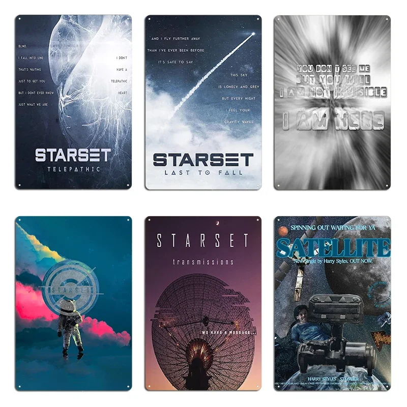Starset 6 telephatic Starset 2 last to fall Satellite Metal Painting Designs Cinema Wall Decor Wall Mural Tin Sign Poster