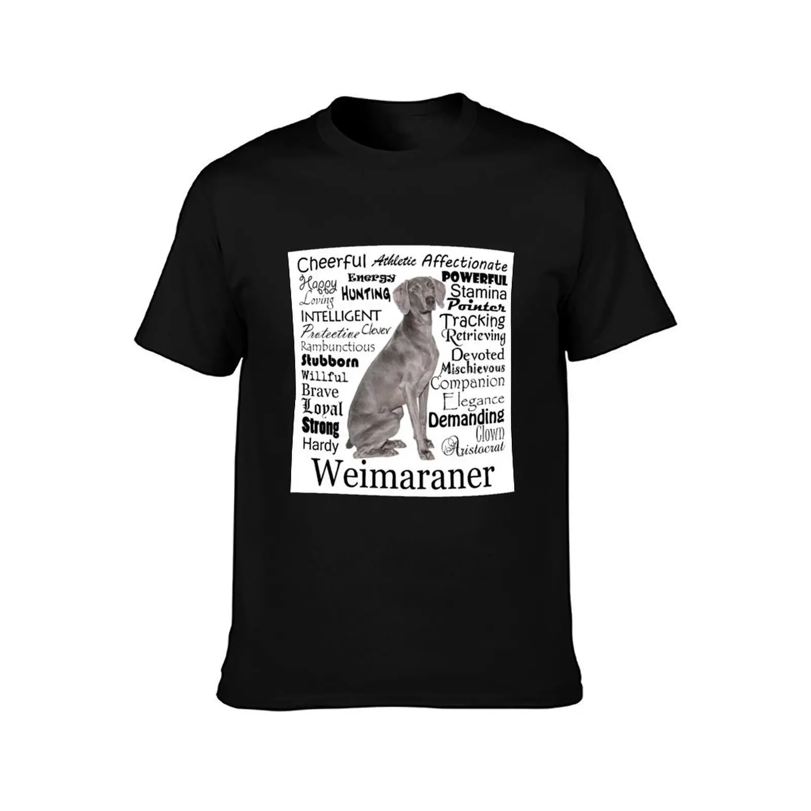 Weimaraner Traits T-Shirt, Summer Casual Cotton Tee, Oversized Streetwear Tops, Vintage Graphic Print, Loose Fit Short Sleeve