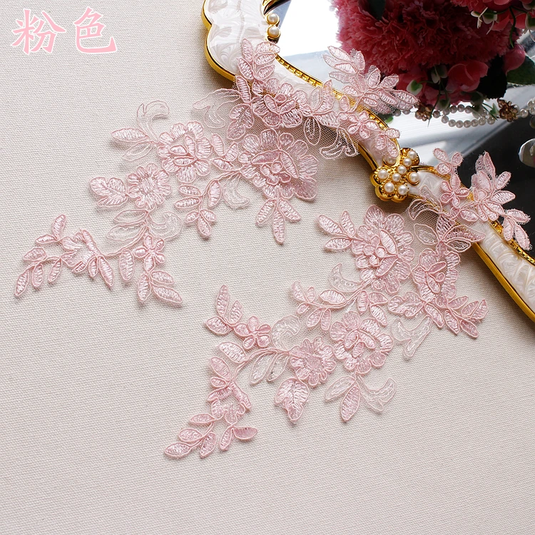 10 Teile/los Multicolor Auto Knochen Blume Spitze Patch Hochzeit Kleid Kleidung Zubehör Kopfschmuck DIY Material – Detail 14