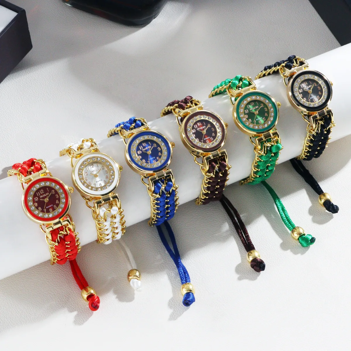 10 шт./лот, модные женские часы, вязаная веревка, цепочка с обмоткой, аналоговые кварцевые наручные часы, простые женские повседневные часы, подарок