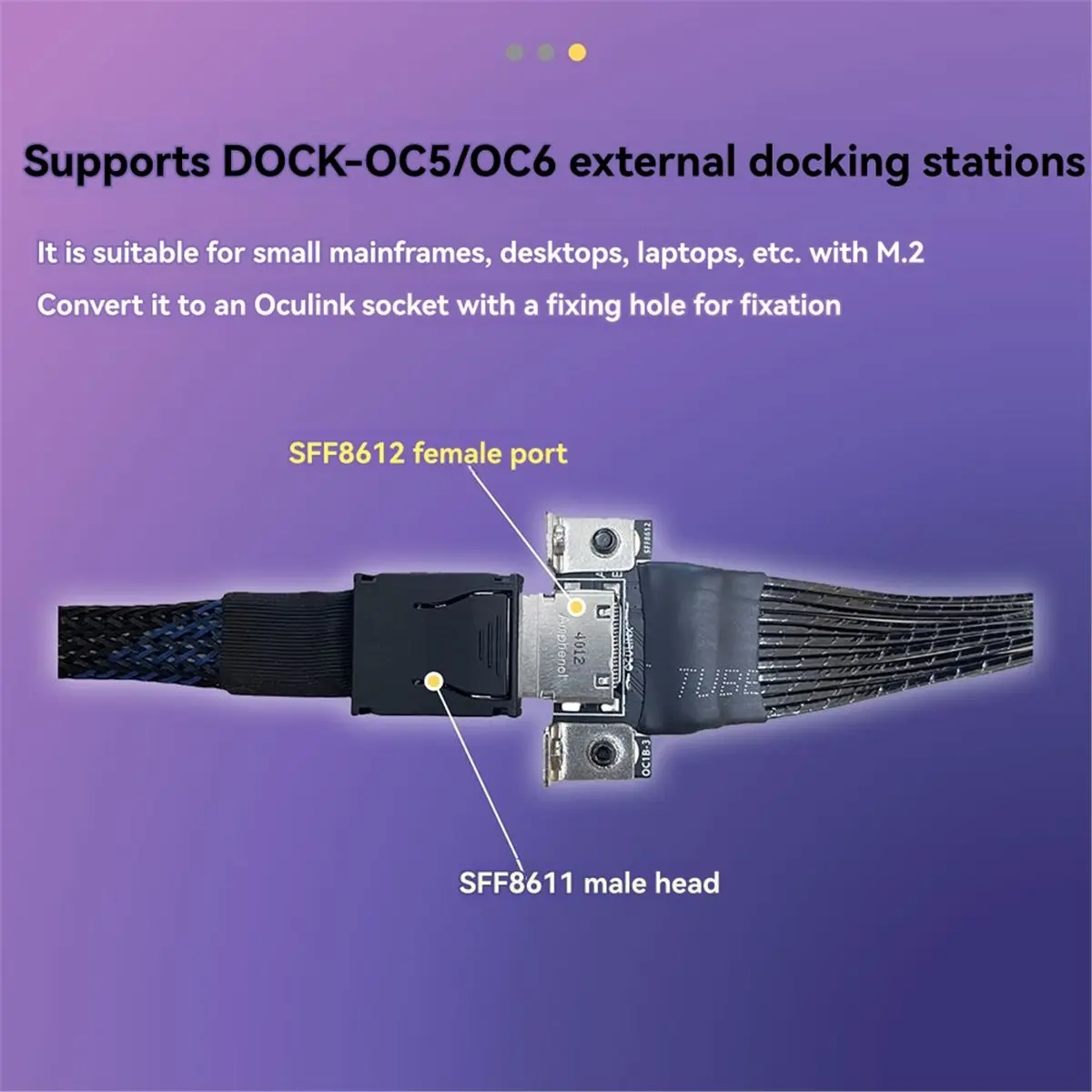 M.2-Mkey NVME to Oculink Adapter Cable with Baffle EPGU PCIE 4.0 X4 Gen4 Graphics Card Gaming Accessories A