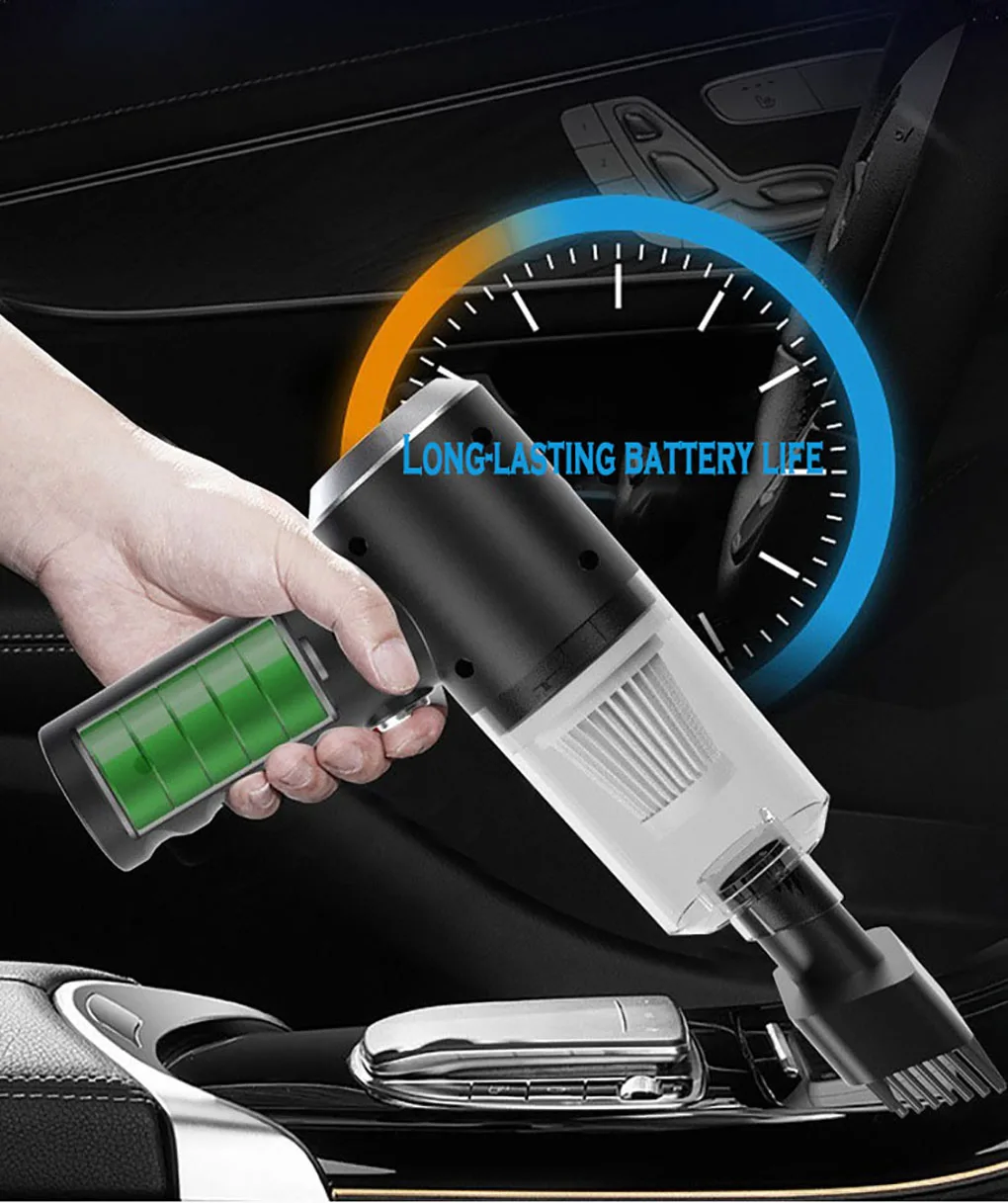 Car Vacuum Cleaner Mini Powerful Cleaning Machine Strong Multi-purpose Suction Handheld for Car Wireless Portable Home Appliance