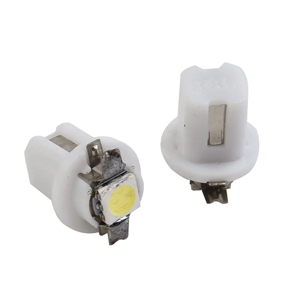 10 قطعة/1 مجموعة صفيف T5 B8.5D/5050 الضوء الأبيض سيارة LED لوحات القيادة داش مصباح سطوع السوبر الضوء الأبيض 12 فولت أداة ضوء لمبة