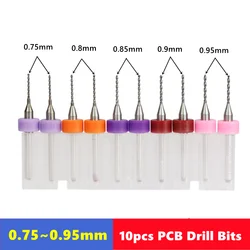 10pcs Carbide PCB Drill Bit 0.75-0.95mm 1/8（3.175mm） Shank Mini Drill Bit Set for PCB Circuit Board,Placstic Drilling