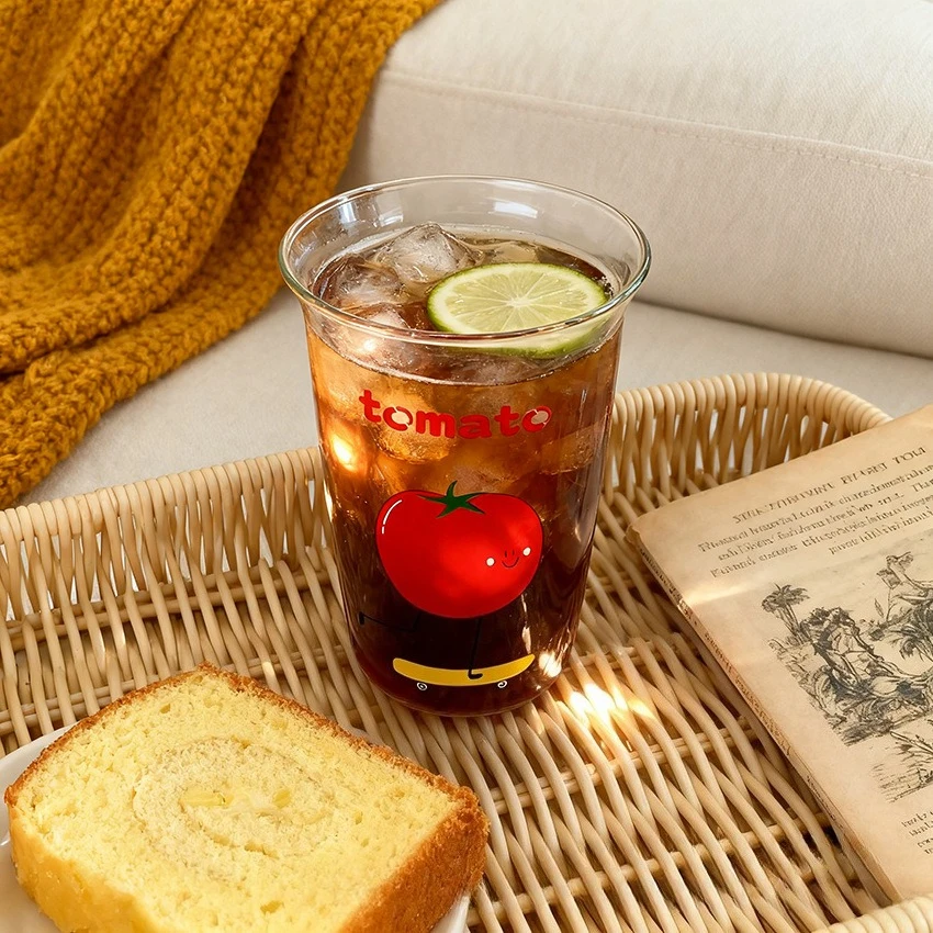 High Borosilicate Glass Cup High Temperature Resistance Anti-drop Coffee Beverage Cup Home High Appearance Level Juice Milk Cup