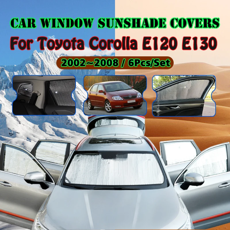 Car Full Coverage Sunshade For Toyota Corolla E120 E130 2002~2008 2003 2004 Anti-UV Sunscreen Window Sunshade Cover Accessories