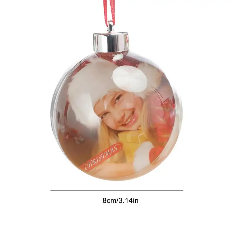 Bola De Natal De Plástico Transparente Fillable, Bauble Photo Frame, Natal Árvore Pendurado Ornamento, Decoração Do Casamento, Caixa De Presente Do Partido