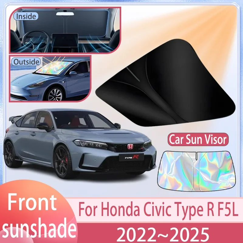 

Car Sunshade For Honda Civic Type R F5L 2022~2025 2024 2023 Front Windshield Sun Visor Cover Anti UV Protection Accessories