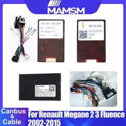 Android Wiring Harness Power 16Pin Cable Adapter with Canbus Box For Renault Megane 2/3/Fluence 2002-2015 Car Radio CD Player