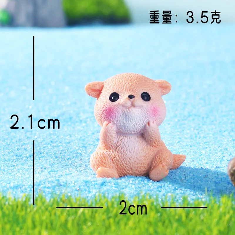 

8pcs Miniature Otters Figurines Resin Cute Cartoon Animal Garden Decor Moss Landscape Fairy Statues Cake Topper Indoor Outdoor