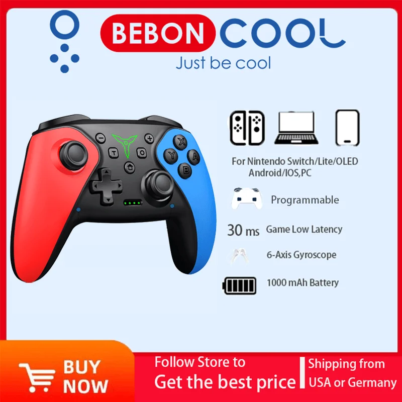 

BEBONCOOL Wireless Controller For Nintendo Switch/OLED/Lite/Android/IOS Programmable Switch Gamepad PC Multi-Function Gamepads