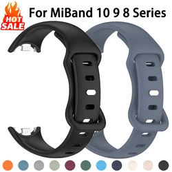 Silicone Strap for Xiaomi Mi Band 10 9 8 NFC Sport Rubber Bracelet Wristband Correa Xiaomi Smart Band 8 9 10 NFC Accessories