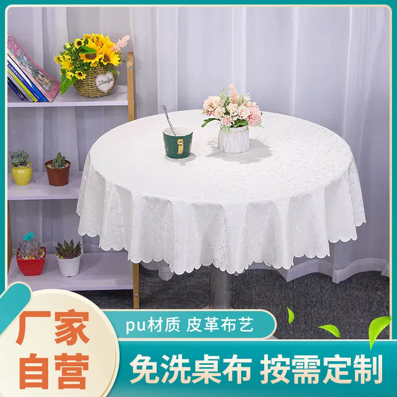 

European Hotel round Tablecloth Coffee Table Thickened Tablecloth Waterproof and Oilproof and Heatproof Disposable Tableclothes