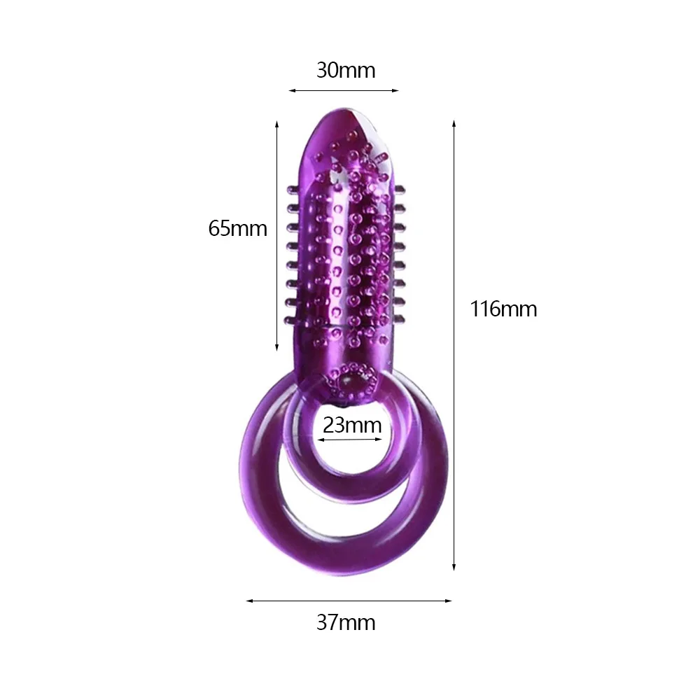 Penis Ring Vibrator Male Time Delay Dual Ring Cock Sex Toys For Men Prolonging Climax Women Clitoral Stimulator Adult Products