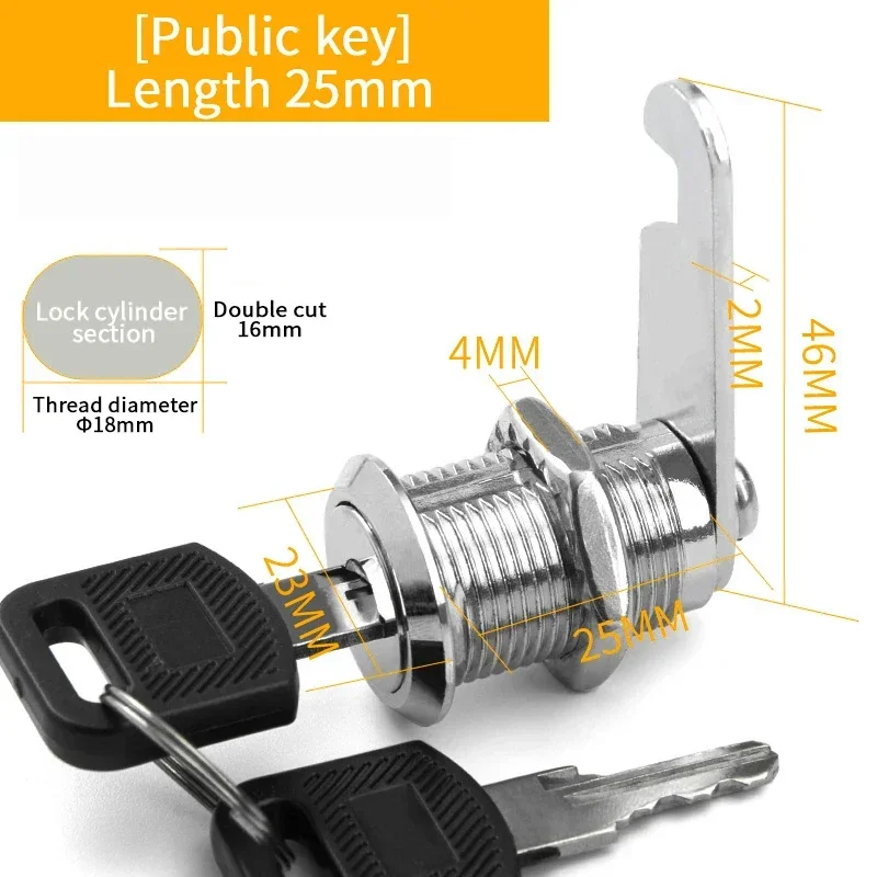 5/20/100Sets Veiligheidsslot Metalen Cilinder Kast Locker Cam Lock Met Sleutels Beveiliging Mailbox Lock lade 16 MM/20 MM/25 MM/30 MM