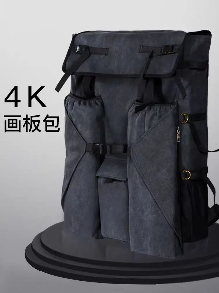 Upgraded Canvas Art Bag 4K Sketch Painting Bag A2 Drawing Board Art Supply Drawing Bag Multifunctional Large Artist Bag Backpack