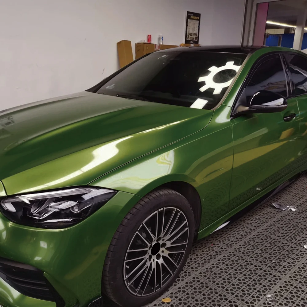 

PET Glossy Metal Paint Mamba Green Vinyl Film Car PVC Whole Body Wrap Protective Cover Decal Sticker Auto Decoration Accessories