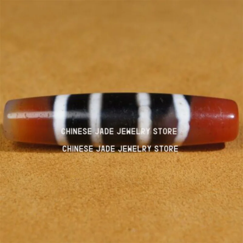 

High Oily Old Agate Red Tibetan DZI Beads"Stripe Line"Totem Amulet Pendant GZI