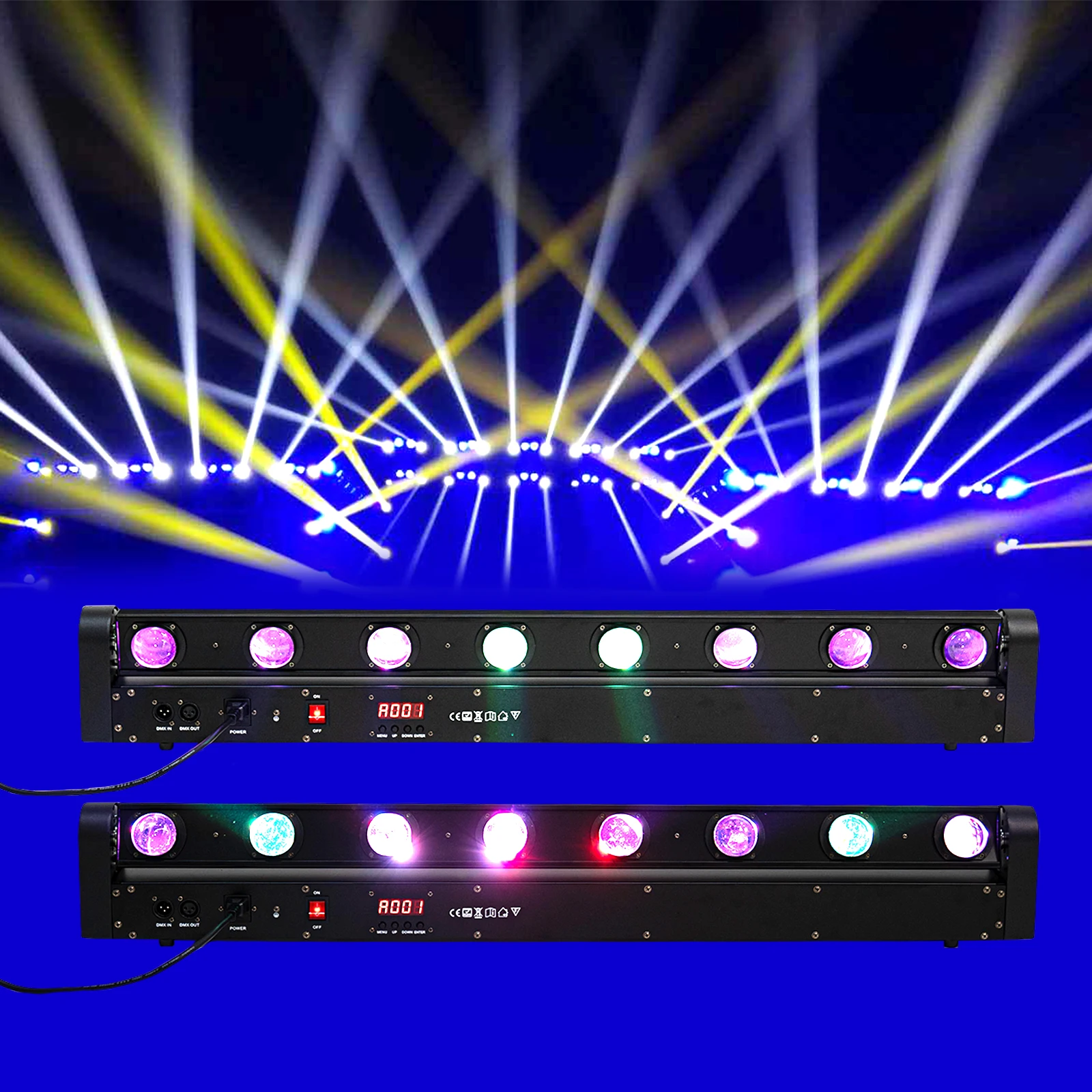

LED Moving Head Light Bar 8x12W BeamRGBW 4in1 DMX512 for DJ Disco Party Night Club Event Show Stage Effects