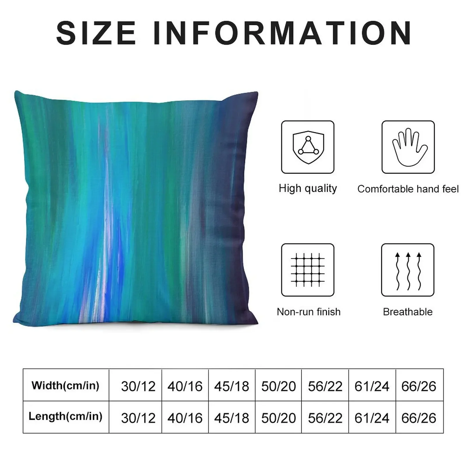 IRRADIATED BLUE Colorful Fine Art Indigo Teal Turquoise Modern Abstract Acrylic Painting Throw Pillow