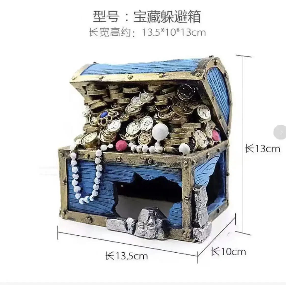 Fish Tank Decoration Landscape Ornaments Escape Hole Caves and Hides Underwater Treasure Box Fishbowl Aquarium Accessories