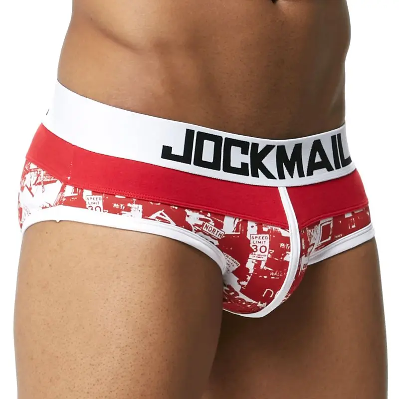 JOCKMAIL Men Underwear Briefs Mens Print Underpants Cueca Masculina U Pouch Male Panties Mens briefs Gay Underwear Ropa Pants