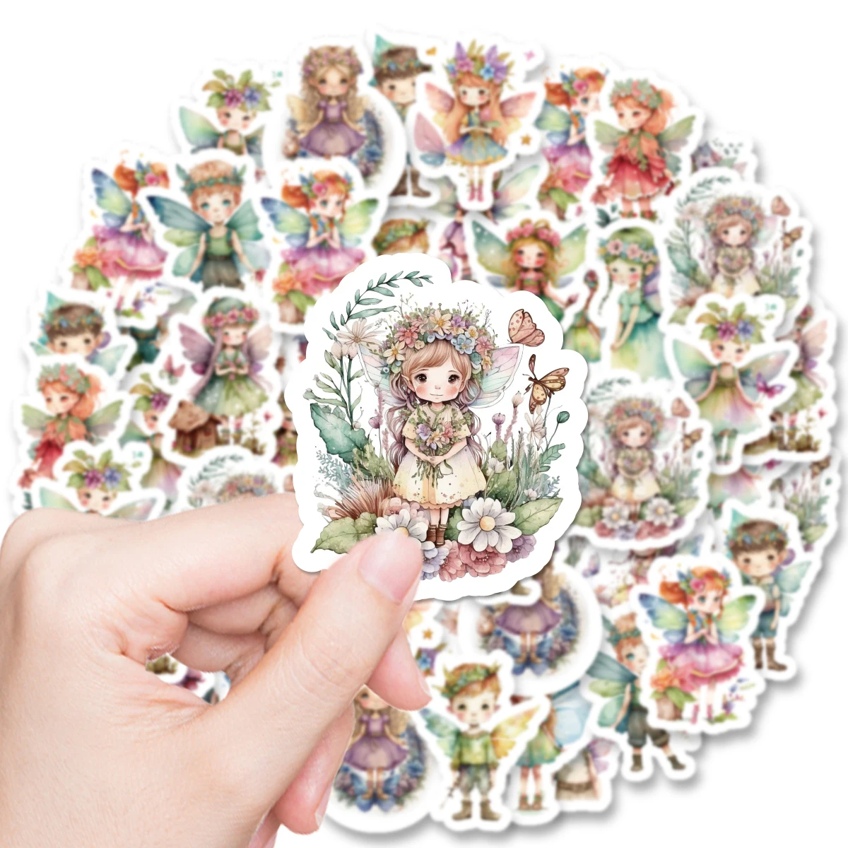 Etori Life 46pcs Flower elf cartoon cute Instagram style  DIY Decoration Student Stationery Notebook Diary Journal Stickers