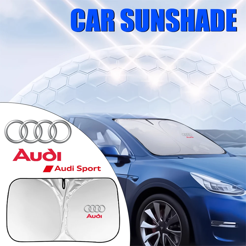 

For AUDI Sline TT RS S A3 A4 A5 A6 S3 S4 S5 S6 Q3 Quattro Car Logo Windshield Sunshade UV Protection Sun Shade Auto Accessories