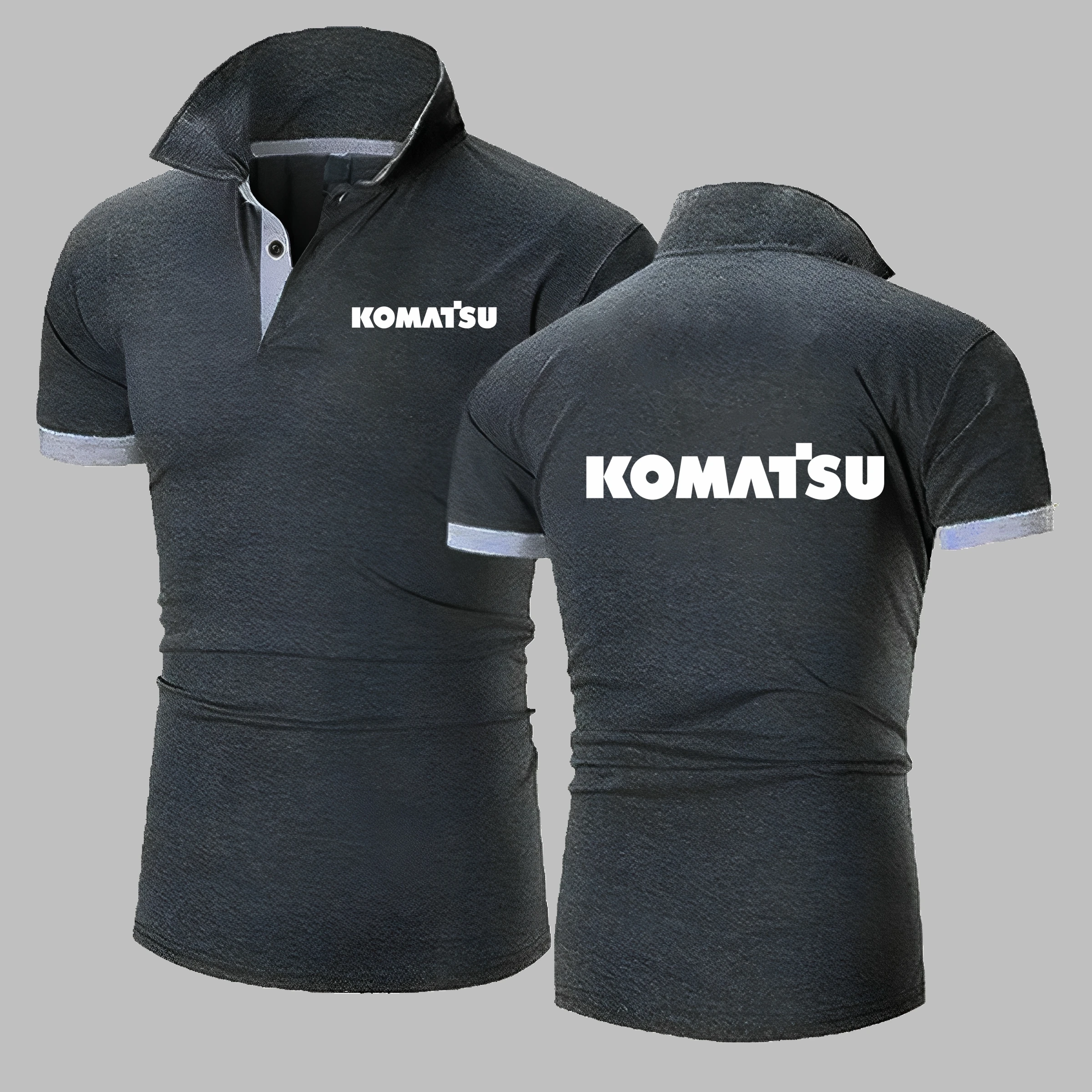 Komatsu, новая летняя мужская рубашка-поло с воротником с лацканами и коротким рукавом, удобные рубашки-поло для гольфа, деловые рубашки высокого качества с принтом, топы